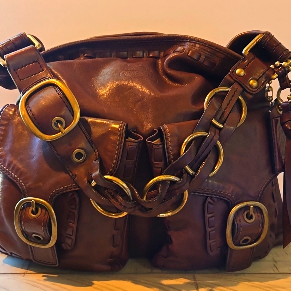 Coach - Bleecker Elsia Large Brown Leather Duffle (Nearly Vintage)